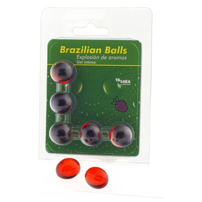 TALOKA 5 BRAZILIAN BALLS STRAWBERRY INTIMATE GEL