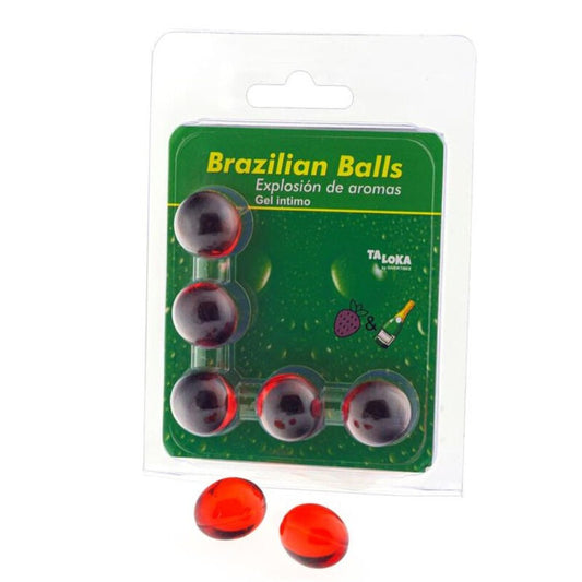 TALOKA 5 BRAZILIAN BALLS STRAWBERRIES CHAMPAGNE INTIMATE GEL