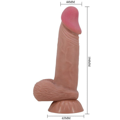 PRETTY LOVE SLIDING SKIN SERIES REALISTIC DILDO WITH SLIDING BROWN SKIN SUCTION CUP 194 CM