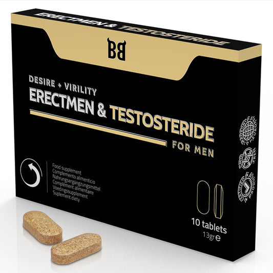 BLACK BULL ERECTMEN TESTOSTERIDE POWER AND TESTOSTERONE FOR MEN 10 CAPSULES