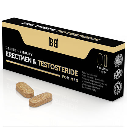 BLACK BULL ERECTMEN TESTOSTERIDE POWER AND TESTOSTERONE FOR MEN 4 CAPSULES