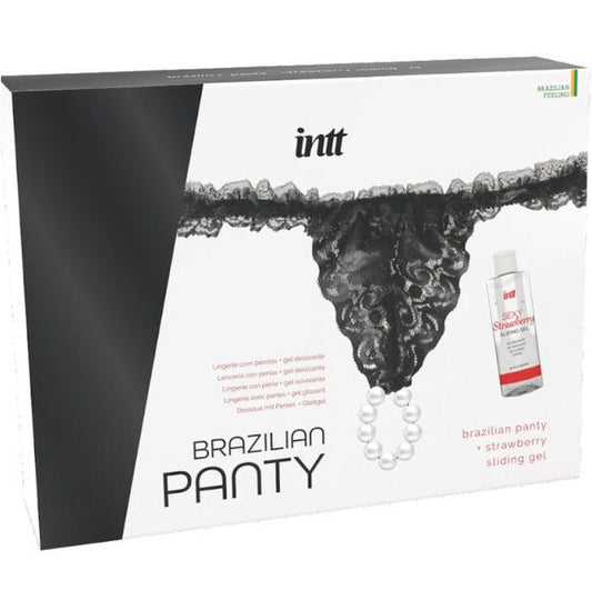 INTT RELEASES BRAZILIAN BLACK PANTY WITH PEARLS AND LUBRICANT GEL 50 ML