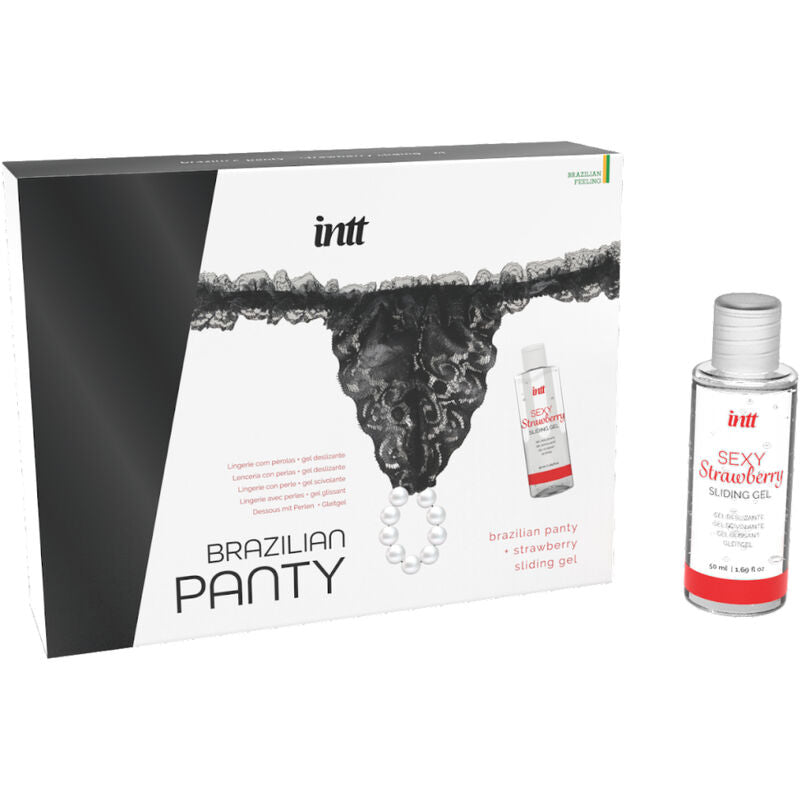 INTT RELEASES BRAZILIAN BLACK PANTY WITH PEARLS AND LUBRICANT GEL 50 ML