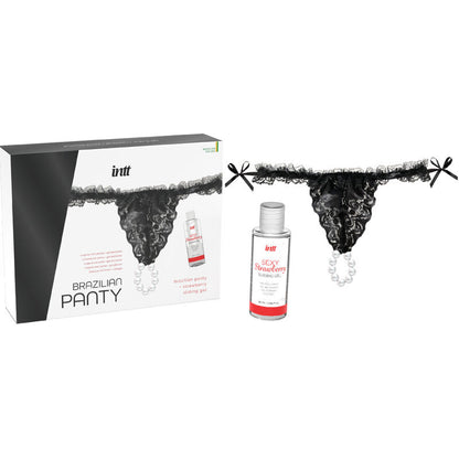 INTT RELEASES BRAZILIAN BLACK PANTY WITH PEARLS AND LUBRICANT GEL 50 ML