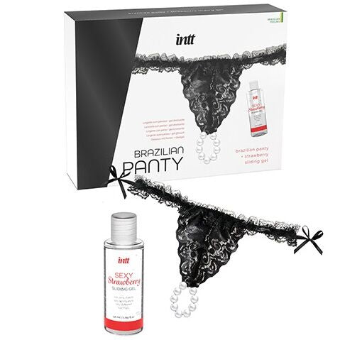 INTT RELEASES BRAZILIAN BLACK PANTY WITH PEARLS AND LUBRICANT GEL 50 ML