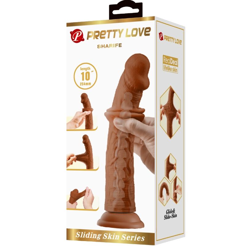 PRETTY LOVE SHARIFE REALISTIC DILDO 25 CM BROWN