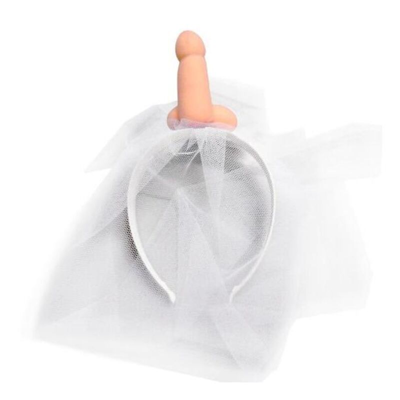 DIABLO PICANTE WHITE BRIDAL VEIL WITH PENIS