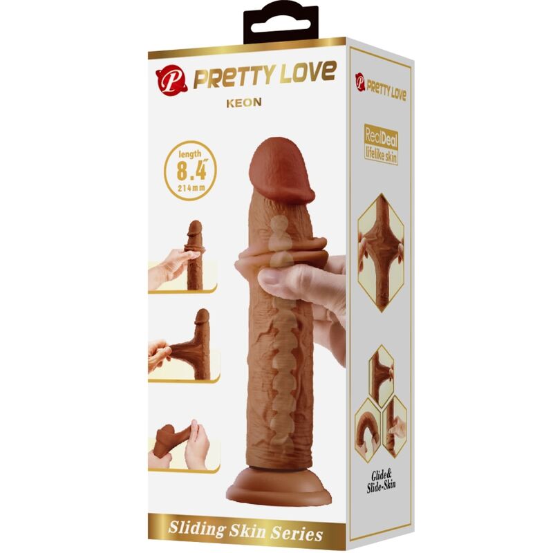 PRETTY LOVE KEON REALISTIC DILDO 21 CM BROWN