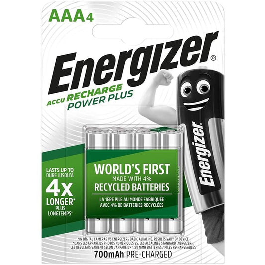 ENERGIZER RECHARGEABLE BATTERIES AAA4 BLISTER 4