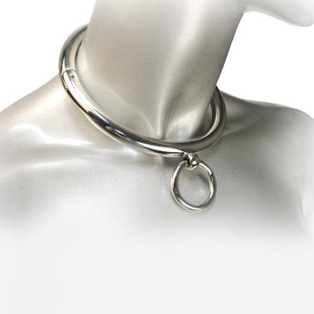 METAL HARD BDSM NECKLACE WITH RING 10CM