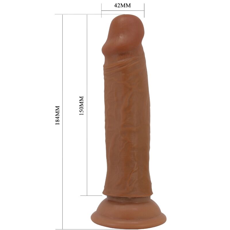 PRETTY LOVE QUENTIN REALISTIC DILDO 18 CM BROWN