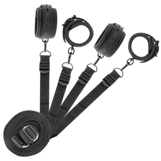 FETISH SUBMISSIVE SET OF HANDCUFFS AND TIES WITH NOPRENE LINING