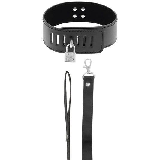 DARKNESS BDSM COLLAR WITH BLACK LOCK