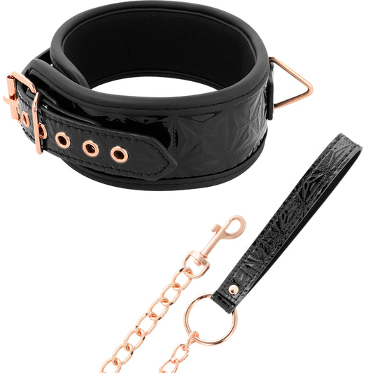 BEGME BLACK EDITION PREMIUM VEGAN LEATHER COLLAR WITH NEOPRENE LINING