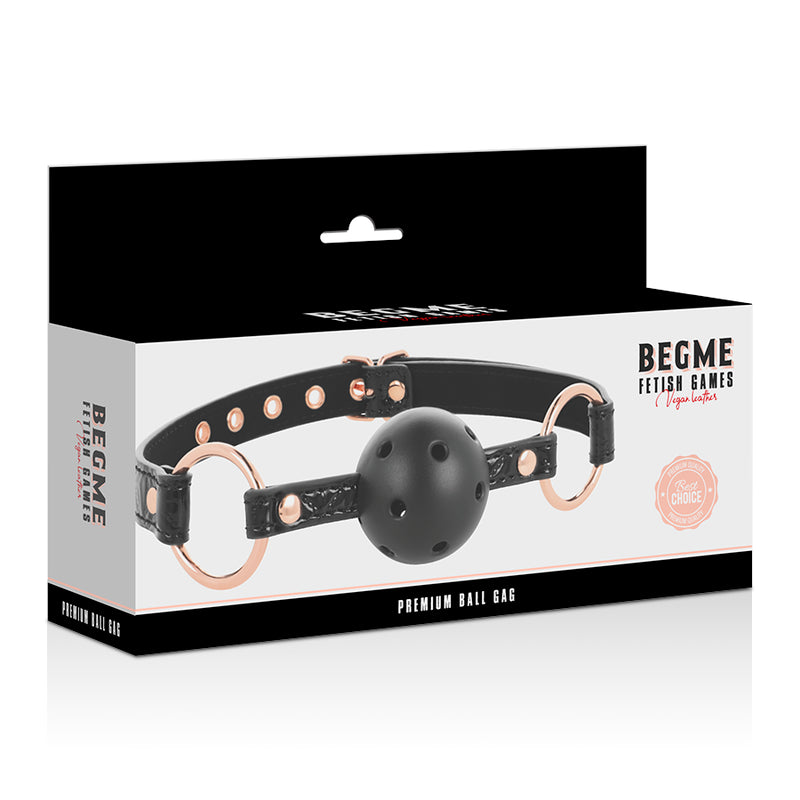 BEGME BLACK EDITION BALL GAG VEGAN LEATHER