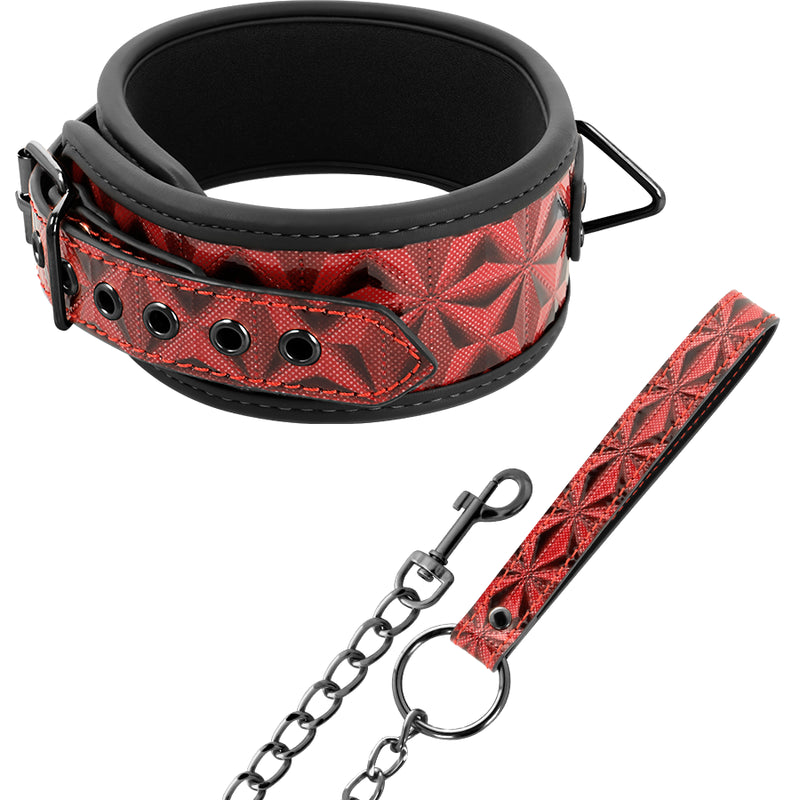 BEGME RED EDITION PREMIUM VEGAN LEATHER COLLAR WITH NEOPRENE LINING