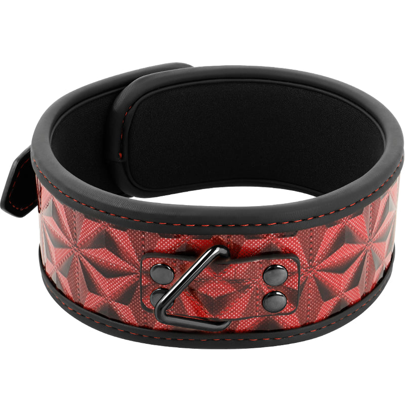 BEGME RED EDITION PREMIUM VEGAN LEATHER COLLAR WITH NEOPRENE LINING