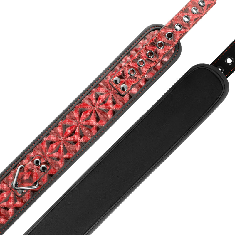 BEGME RED EDITION PREMIUM VEGAN LEATHER COLLAR WITH NEOPRENE LINING