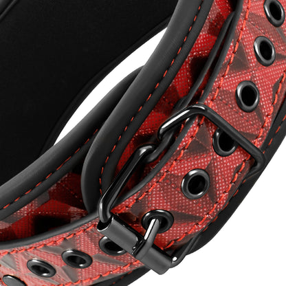 BEGME RED EDITION PREMIUM VEGAN LEATHER COLLAR WITH NEOPRENE LINING