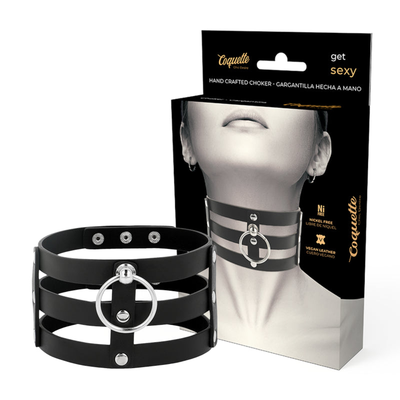 COQUETTE CHIC DESIRE FETISH STYLE VEGAN LEATHER CHOKER