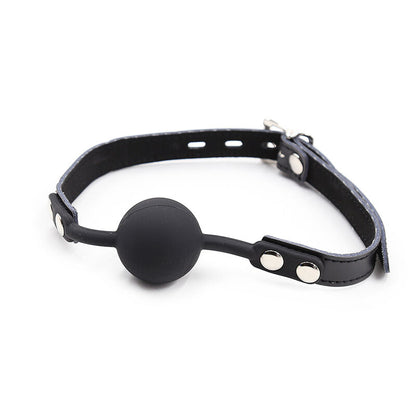 OHMAMA FETISH SILICONE BALL GAG WITH LEATHER BELT PADLOCK INCLUDED