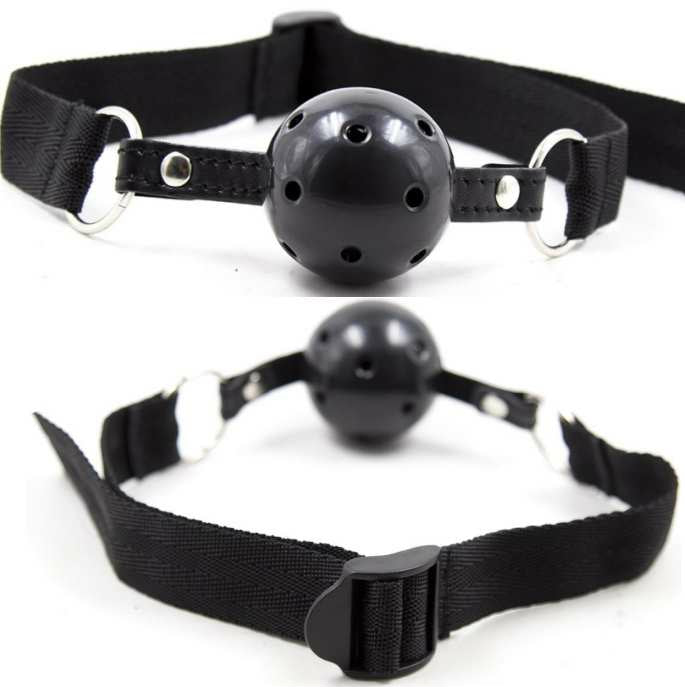 OHMAMA FETISH BLACK FABRIC BREATHABLE BALL GAG