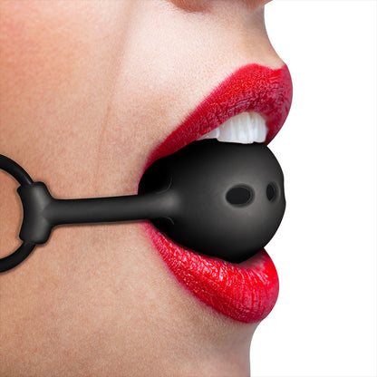 FETISH SUBMISSIVE BONDAGE BREATHABLE SILICONE BALL GAG