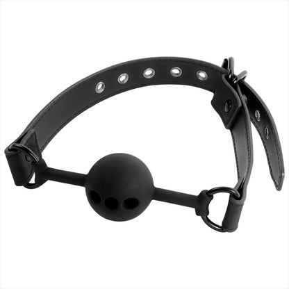 FETISH SUBMISSIVE BONDAGE BREATHABLE SILICONE BALL GAG