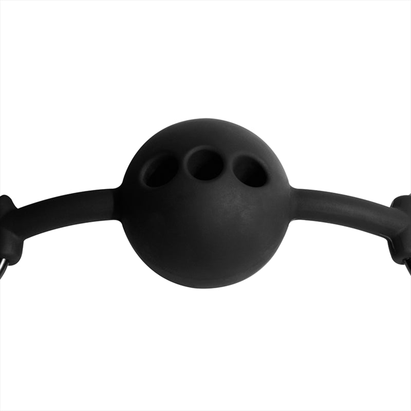 FETISH SUBMISSIVE BONDAGE BREATHABLE SILICONE BALL GAG