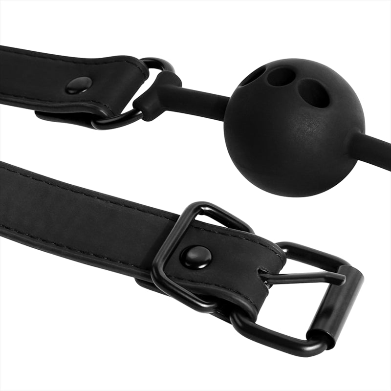 FETISH SUBMISSIVE BONDAGE BREATHABLE SILICONE BALL GAG