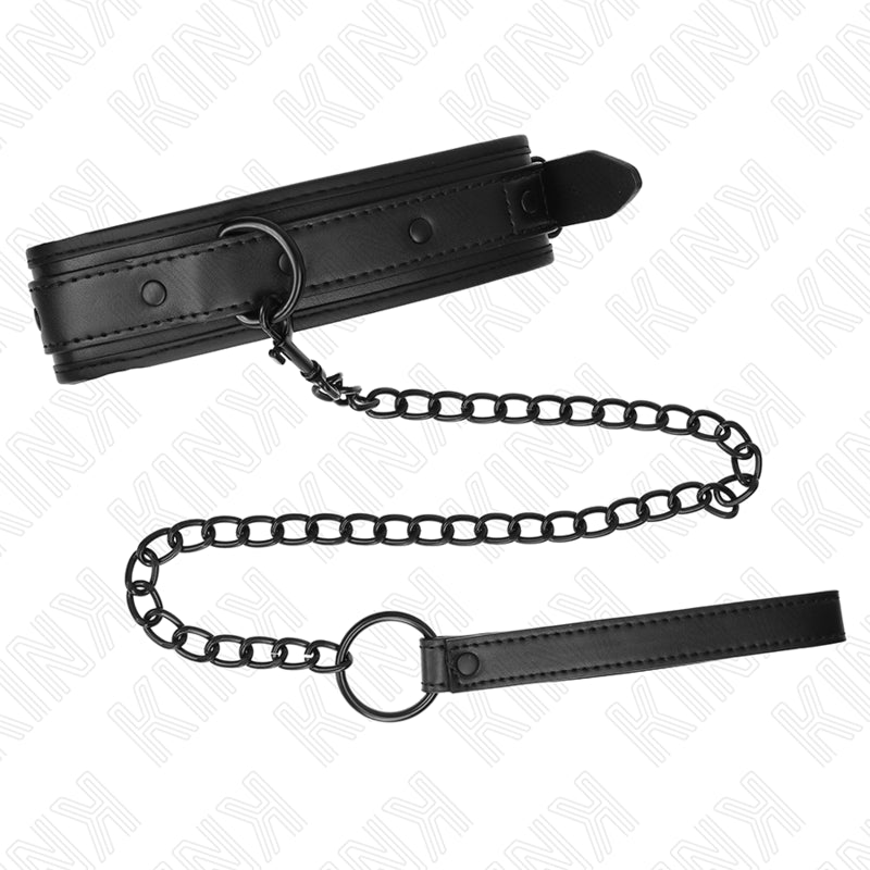 KINK NEOPRENE BONDAGE COLLAR MODEL 2 WITH BELT 78 CM ADJUSTABLE 375 X 495 CM