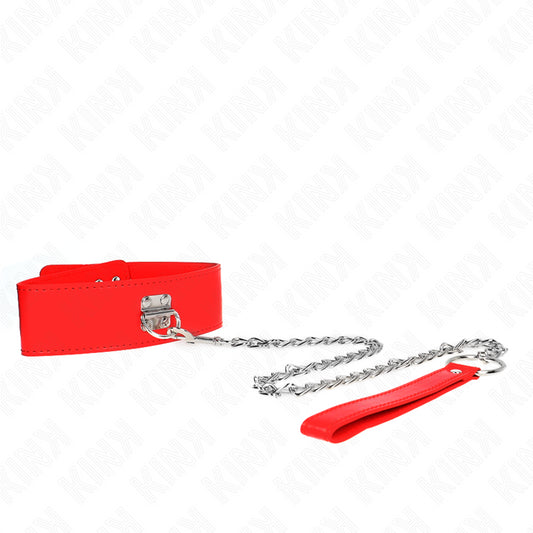 KINK NECKLACE WITH BELT 65 CM WITH WIDE RED STRAP ADJUSTABLE 335 41 CM X 5 CM