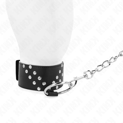 KINK NECKLACE WITH BELT 65 CM WITH V RIVET ADJUSTABLE 36 43 CM X 5 CM