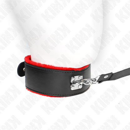 KINK NECKLACE WITH BELT 116 CM WITH RED LEATHER STRAP ADJUSTABLE 40 48 CM X 6 CM