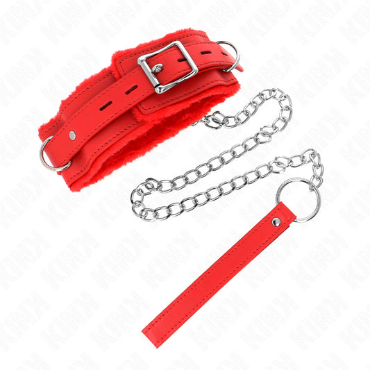 KINK COLLAR WITH LEASH 65 CM WITH RESTRICTIONS RED 36 42 CM X 55 CM