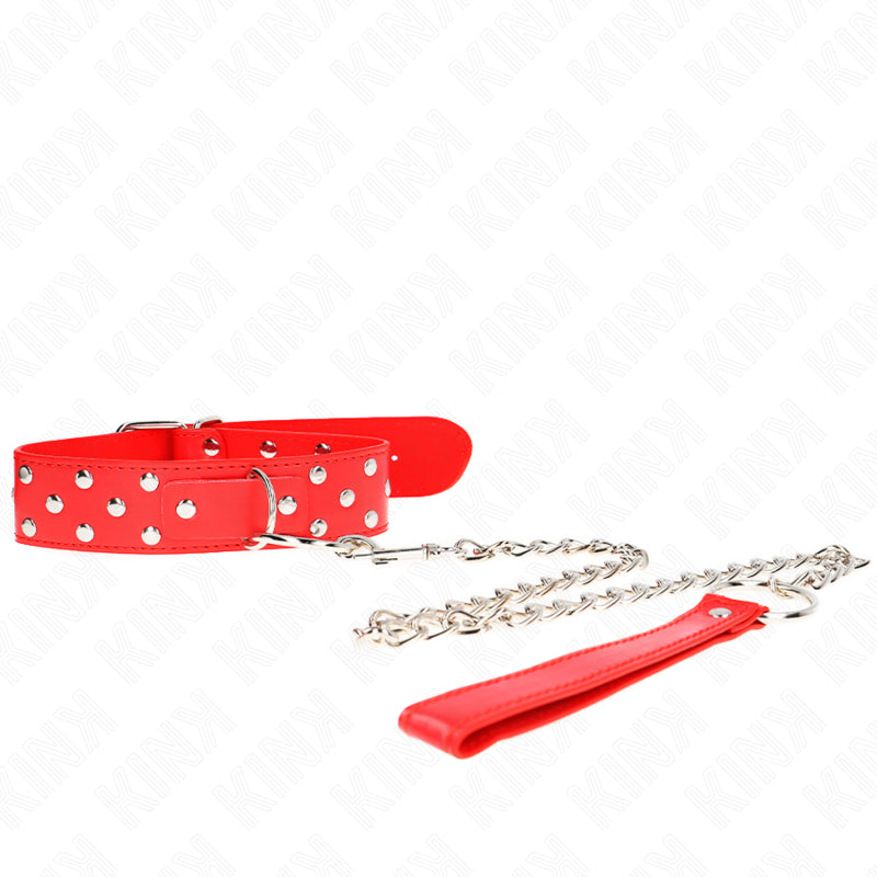 KINK RING RIVET STRAP NECKLACE WITH BELT 65 CM RED ADJUSTABLE 36 50 CM X 38 CM