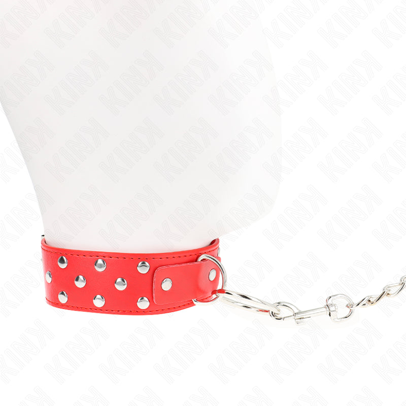 KINK RING RIVET STRAP NECKLACE WITH BELT 65 CM RED ADJUSTABLE 36 50 CM X 38 CM