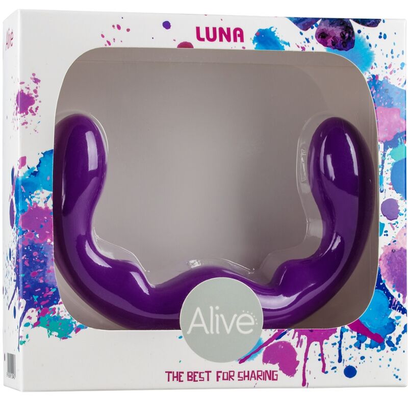 ALIVE LUNA DILDO DOUBLE PENETRATION VIOLET SILICONE 25 CM