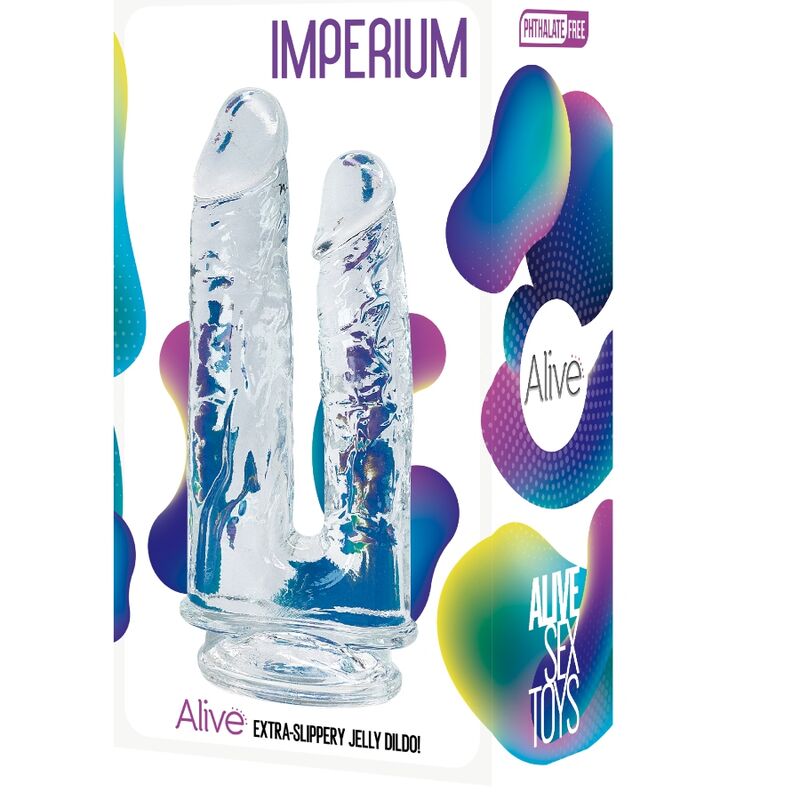 ALIVE IMPERIUM DOUBLE REALISTIC PENIS TRANSPARENT 12 14 CM