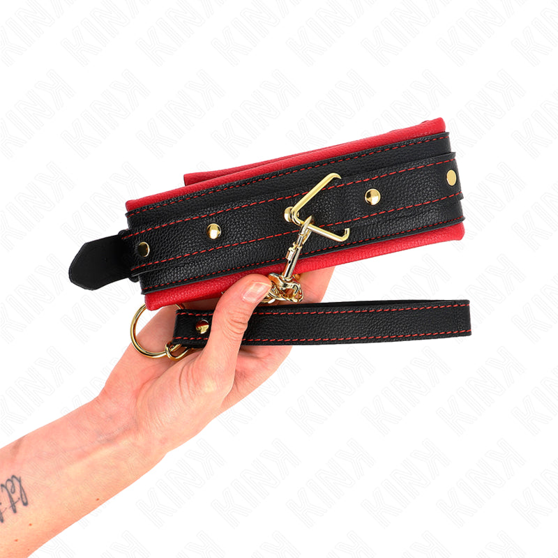 KINK COLLAR WITH PLAIN FABRIC LEASH ADJUSTABLE 33 48 CM X 57 CM