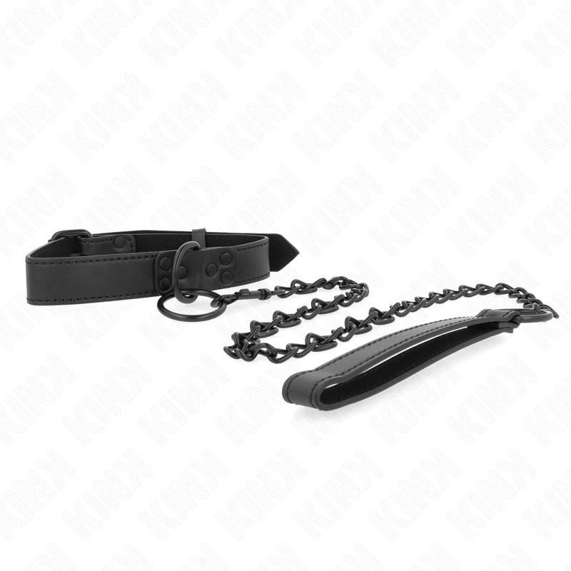 KINK COLLAR WITH DARK LEASH 65 CM ADJUSTABLE 37 54 CM X 3 CM