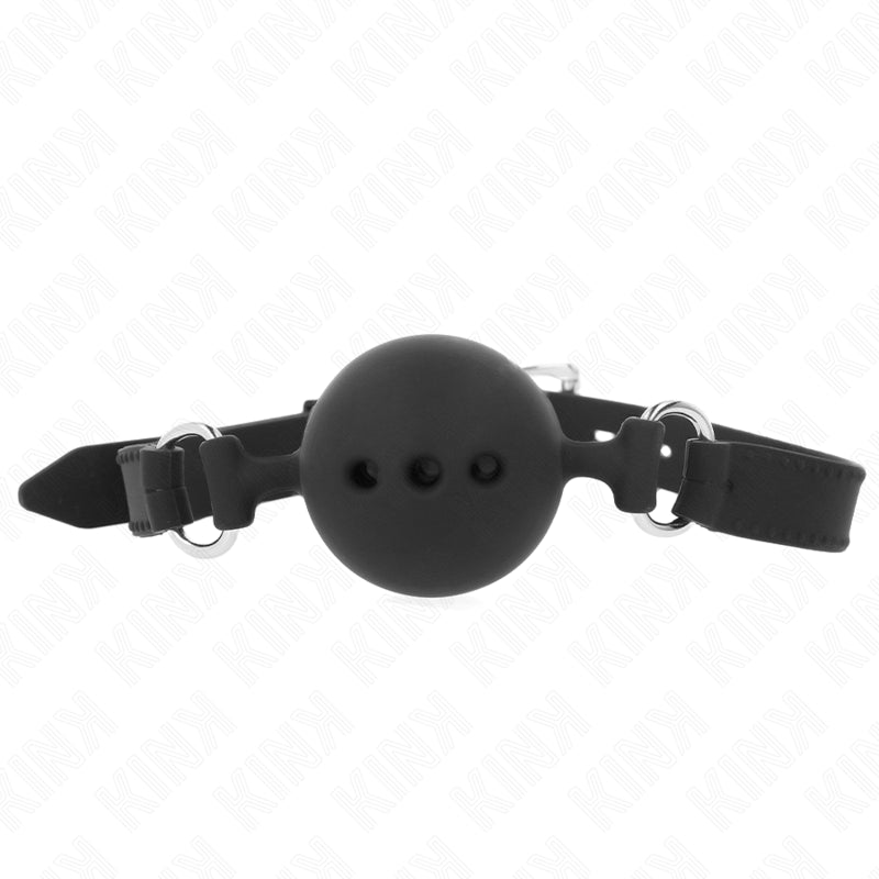 KINK FULL SILICONE GAG 55 x 2 CM WITH 45 CM BALL SIZE M BLACK ADJUSTABLE 35 51 CM