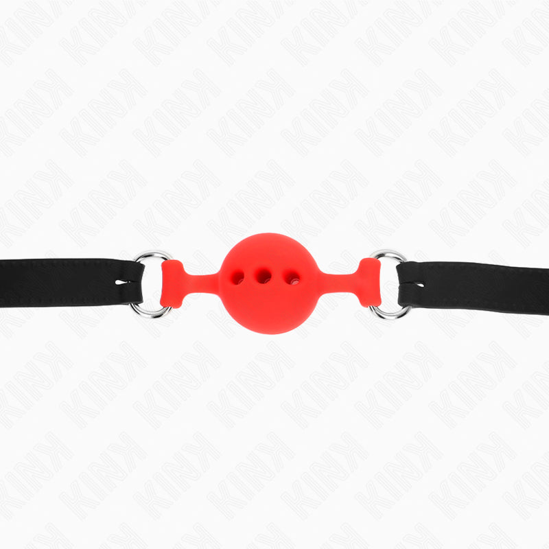 KINK FULL SILICONE GAG 55 x 2 CM WITH 4 CM BALL SIZE S RED ADJUSTABLE 35 51 CM