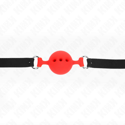 KINK FULL SILICONE GAG 55 x 2 CM WITH 45 CM BALL SIZE M RED ADJUSTABLE 35 51 CM