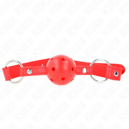 KINK BREATHABLE BALL 4 CM GAG WITH DOUBLE RIVET MODEL 1 RED 625 x 25 CM ADJUSTABLE 42 58 CM