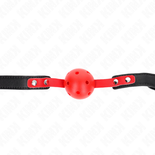 KINK RED HOLLOW HARD BALL 4 CM GAG BLACK STRAP 60 x 2 CM ADJUSTABLE 37 52 CM