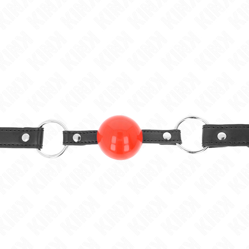 KINK BALL 4 CM GAG WITH LOCK RED BALL BLACK STRAP 60 x 2 CM