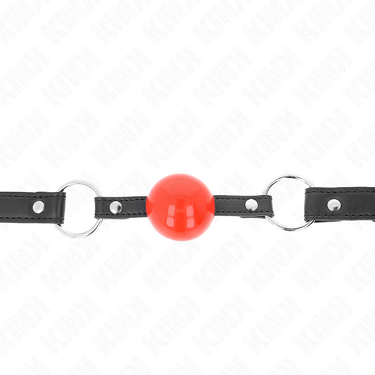 KINK BALL 4 CM GAG WITH LOCK RED BALL BLACK STRAP 60 x 2 CM