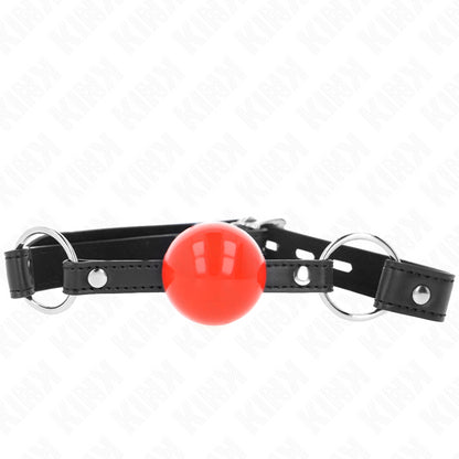 KINK BALL 4 CM GAG WITH LOCK RED BALL BLACK STRAP 60 x 2 CM