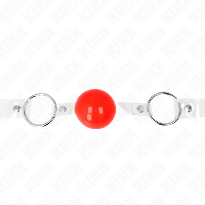 KINK RED TRANSPARENT PVC BALL 4 CM GAG ADJUSTABLE